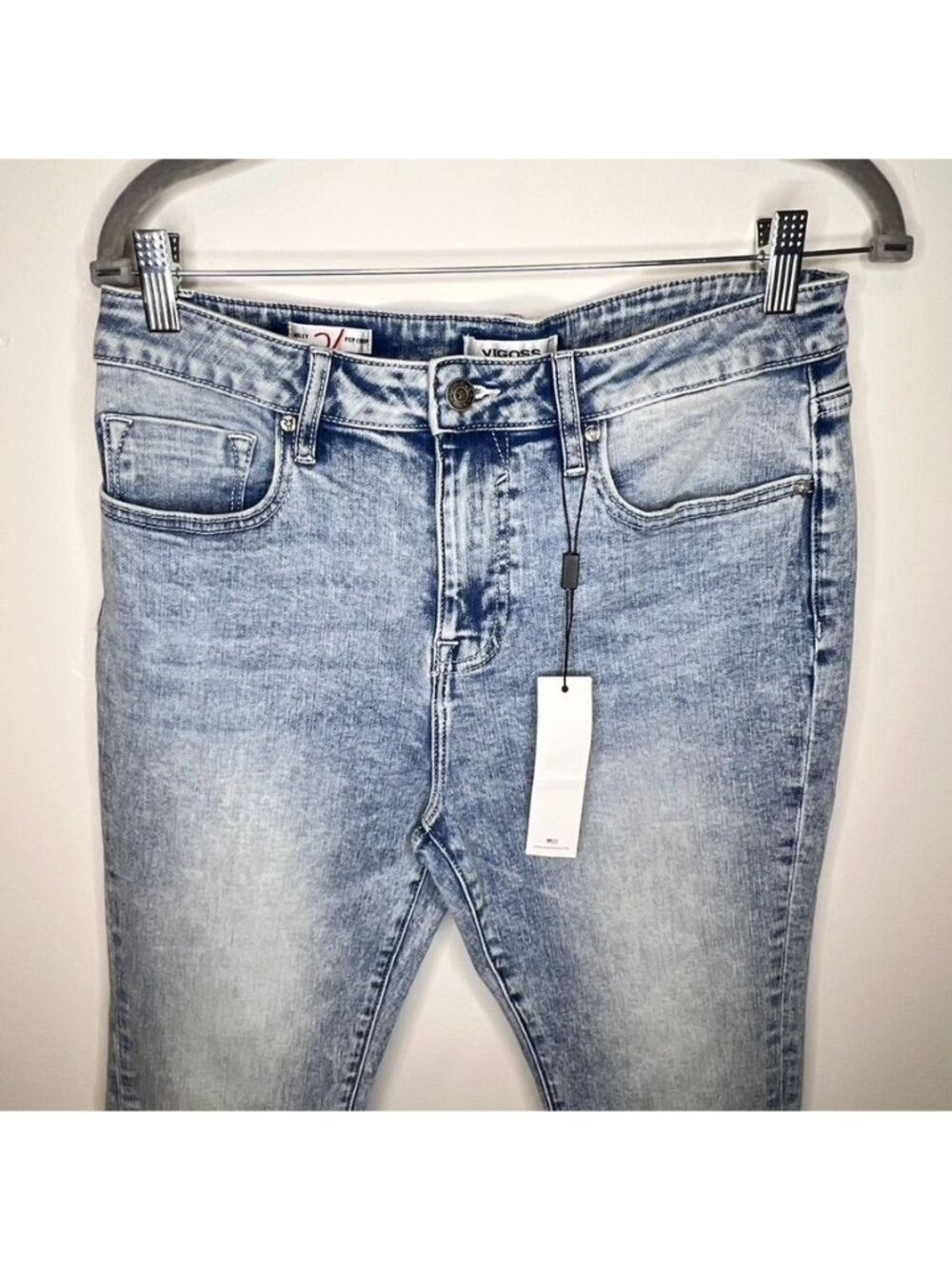 Vigoss Miley Womens Light Wash Pop Crop Jeans Size 30 High Rise NWT - Picture 7 of 10